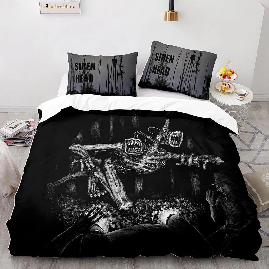 Siren Head Sängkläder Set Enkel Twin Full Queen King Size Siren Head Sängset Aldult Barn Sovrum Påslakan Set 3D Tryck 001