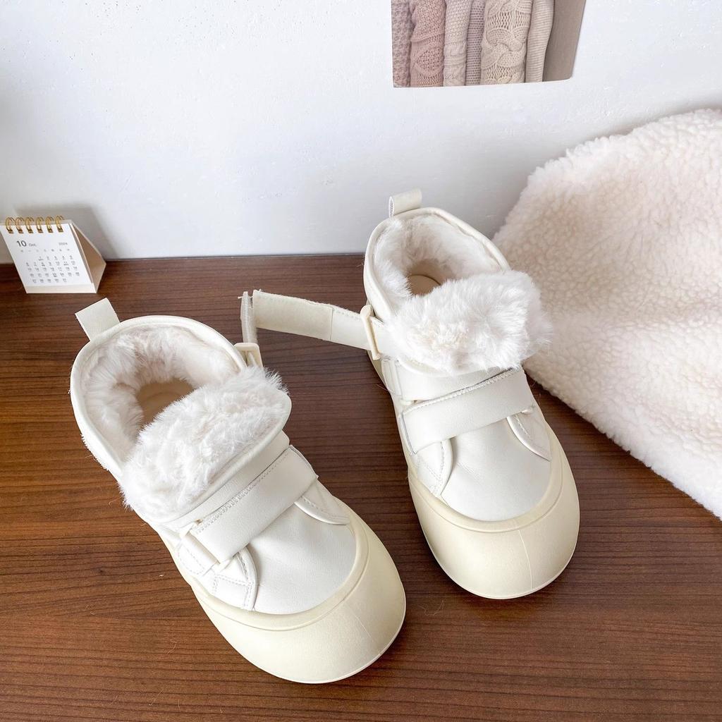 Winter Plush Warm Women's Snow Boots High-top Round Toe Chunky Ladies Shoes 2025 New In On Offer Waterproof Non Slip Footwear