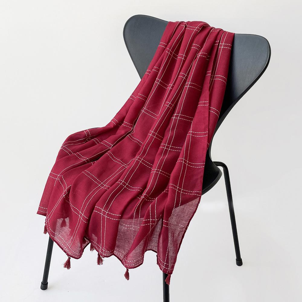 200 * 80cm Summer Women'S New Medium To Long Scarf Shawl Breathable Sunscreen Fashionable Versatile Premium Silk Scarf