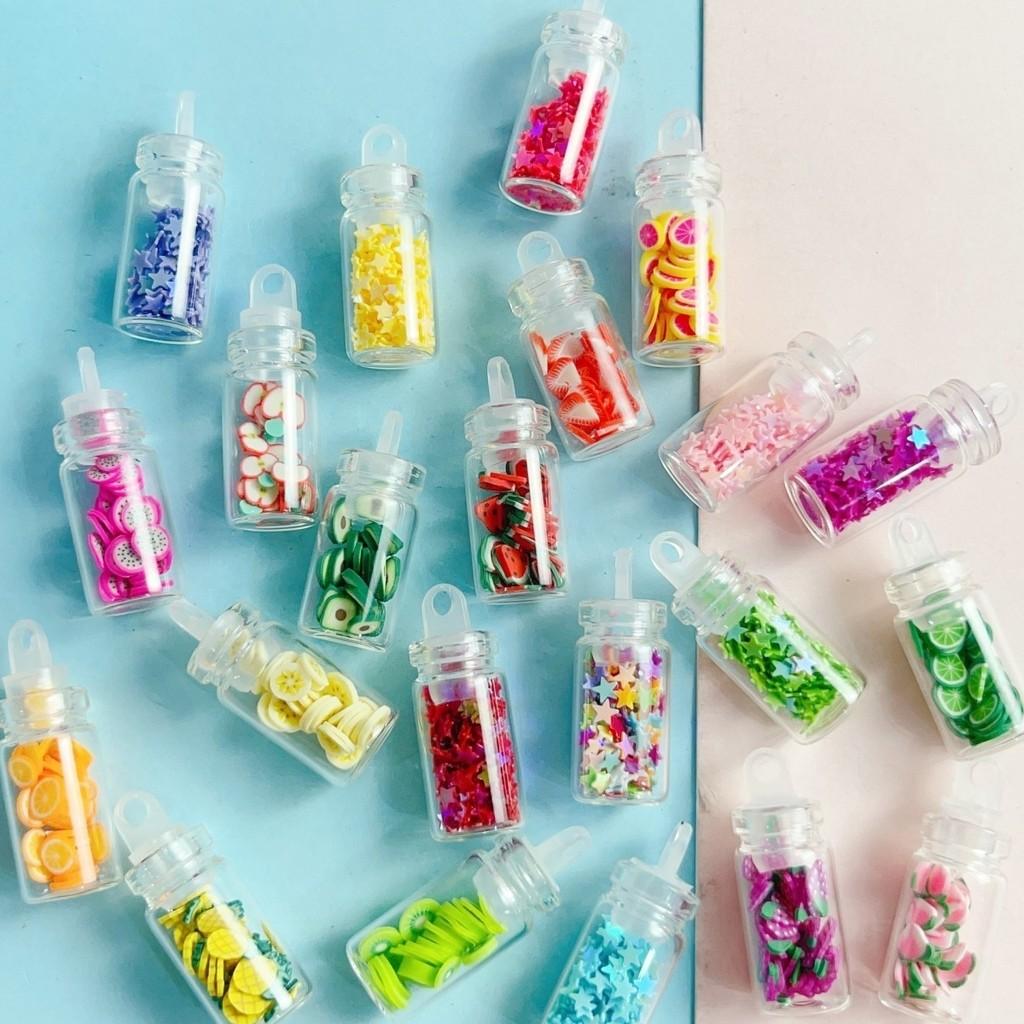 10Pcs Mini Glass Empty Bottle Small Wishing Bottle DIY Jewelry Keychain Pendant Empty Bottle Transparent Hanging Small Bottle