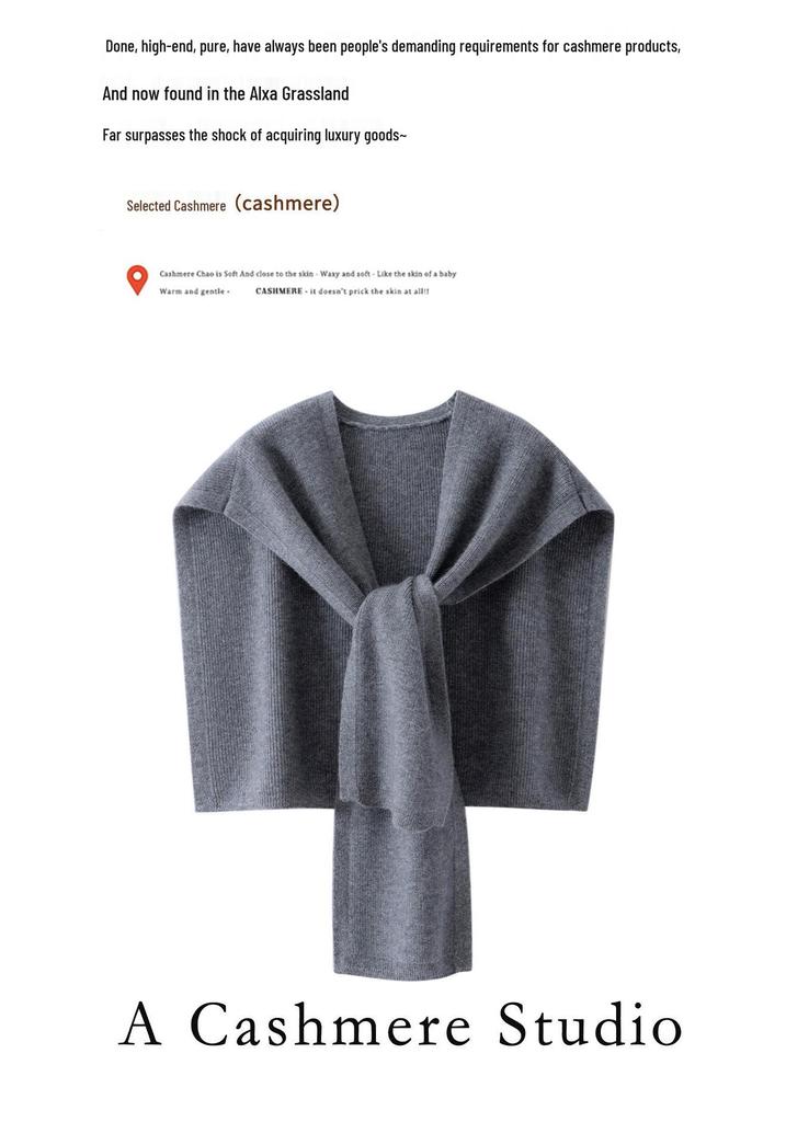 Women's Cashmere Thick Knit Bobble Stitch Shawl Scarf
