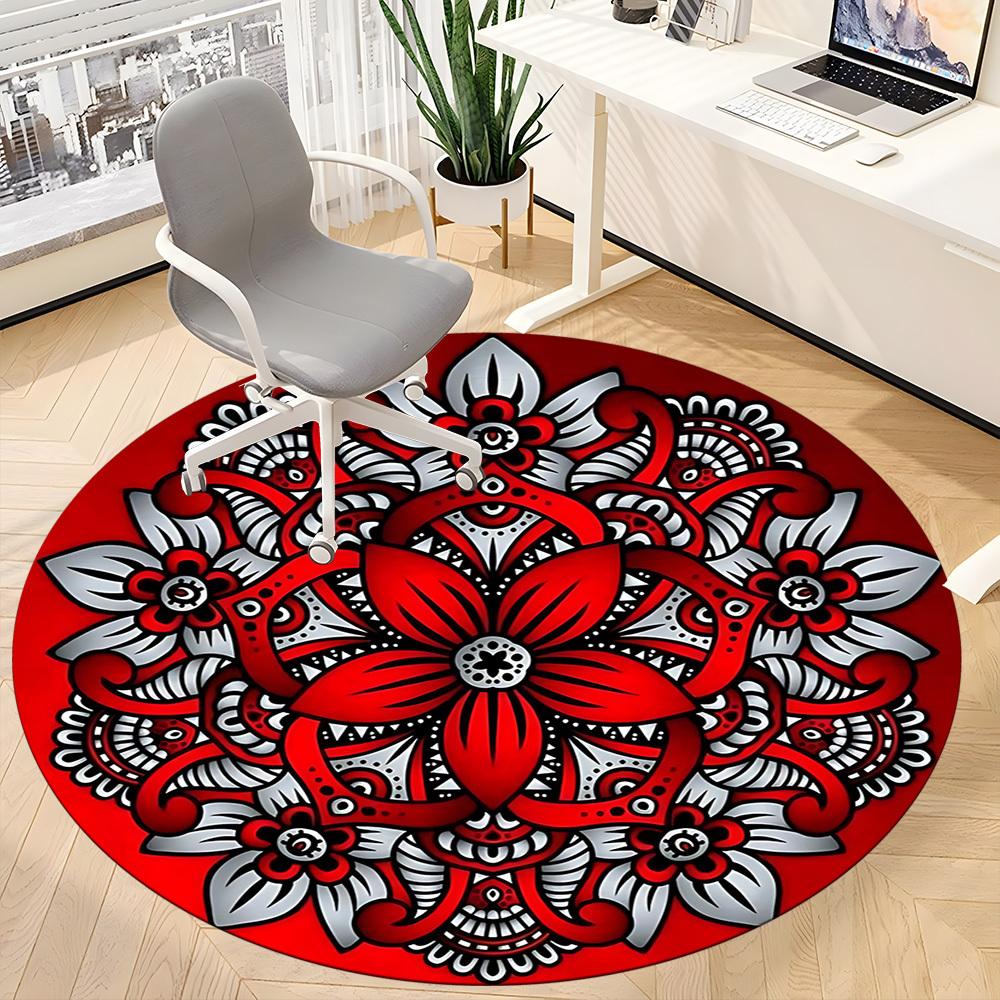 1 Stück Stuhlteppich mit floralem Mandala-Design für das Büro, weiche Flanell-Decke, perfekt für das Büro, Auswahl für die Feiertagsparty-Dekoration yy260209096