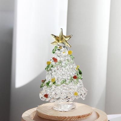 Glas Weihnachtsbaum Mini Tischweihnachtsbaum Figur mit Sternspitze für Winterurlaub