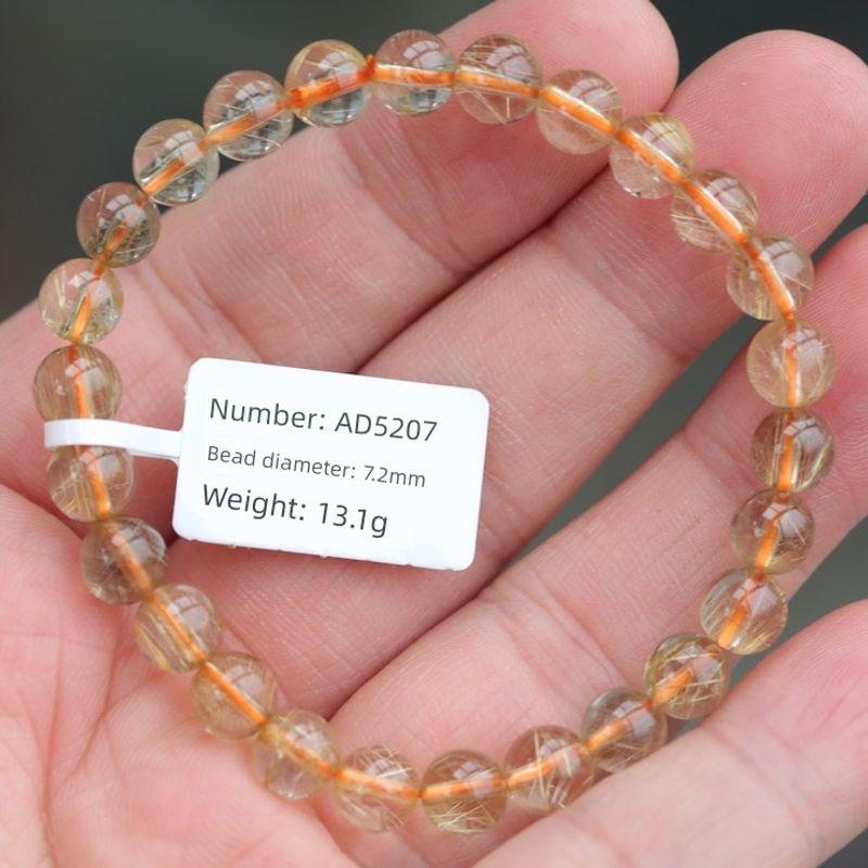 

Одна вещь одна картинка Бразилия Натуральный Орнамент Золотистый Рутиловый Кварц Браслет