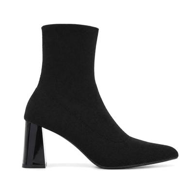 Black Sock Boot with Wide Heel Bro40 105526