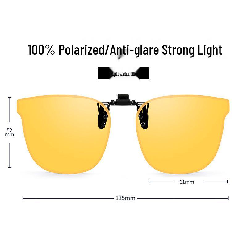 Occhiali da Sole Polarizzati Clip-On Ribaltabili da Uomo - Protezione UV per la Guida Giorno/Notte