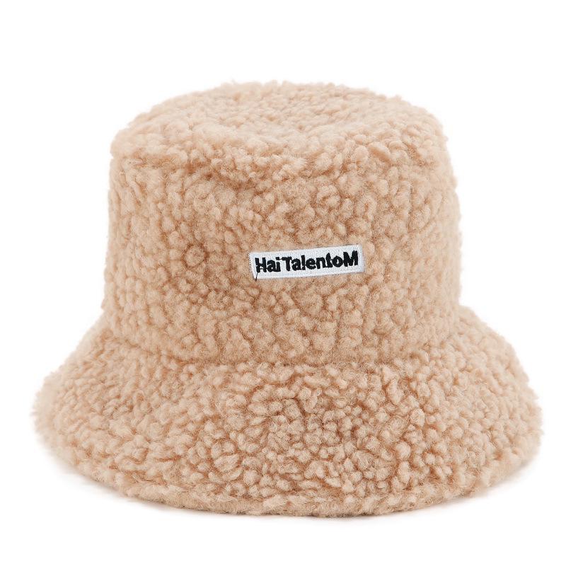 Lambswool Fisherman Hat: Warm Embroidered Small Brim, Versatile Korean Style for Autumn/Winter.
