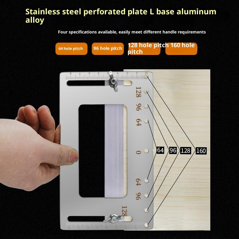 Boring Hole Locator Door Knob Installation Jig Adjustable Stainless Steel Punch Locator Portable Woodworking Accessories