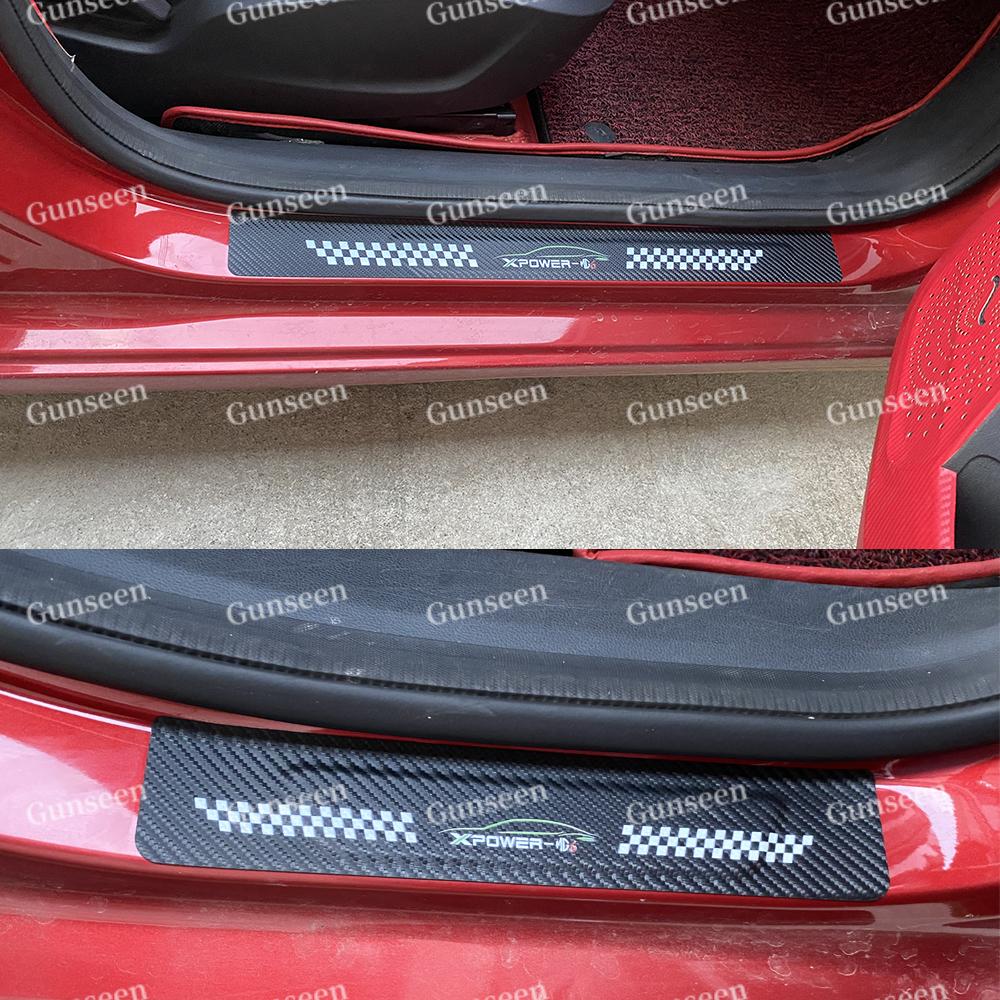 Pentru MG 6 MG6 Auto Usa Prag Trim Accesorii Pedala Styling Fibră de Carbon Textura Piele PU Protector Auto