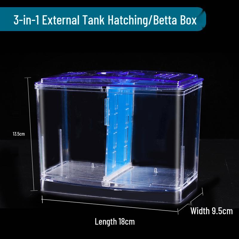 Akryl Flytande Akvarium Isolering & Yngelkasse för Guppy och Yngel