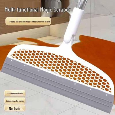 Magic Broom: Non-Stick Hair & Water Floor Scraper with Double Silicone Head