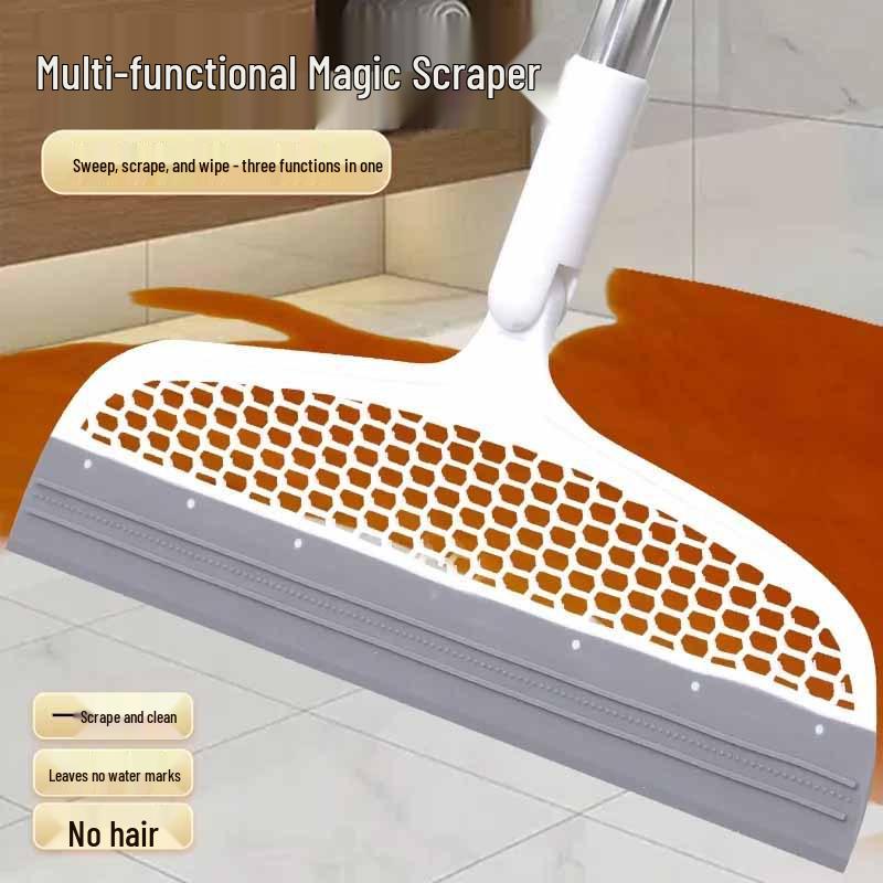 Magic Broom: Non-Stick Hair & Water Floor Scraper with Double Silicone Head белый