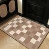 Entry Door Floor Mat Light Luxury Geometric Porch Scraping Mud Rubbing Soil Easy To Take Care Of Foot Pad Door Wear-Resistant Non-Slip Silk Ring Floor