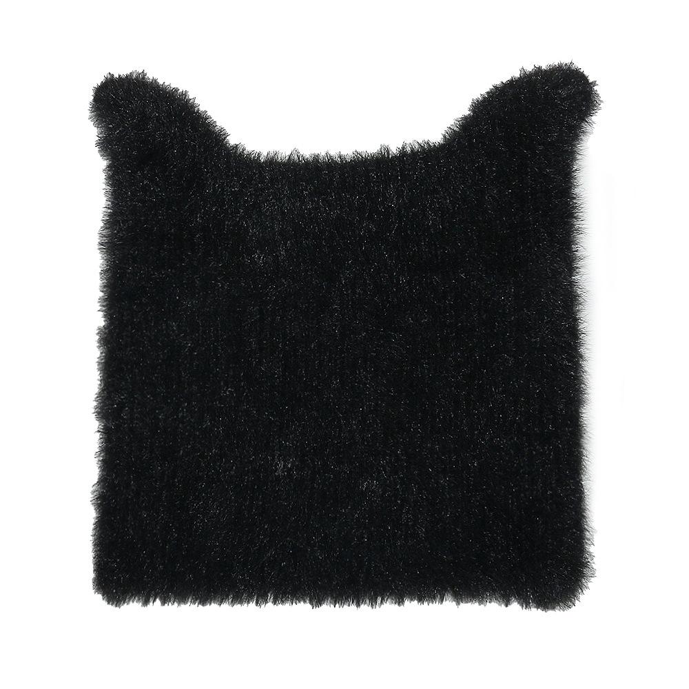 Korean Niche Fluffy Cat Ears Pointy Hat Cute Y2K Pullover Hat Plush Knitted Hat Children Winter