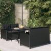 Vidaxl 3-Cz. Garden Furniture Set With Cushions, Poly Rattan, Black