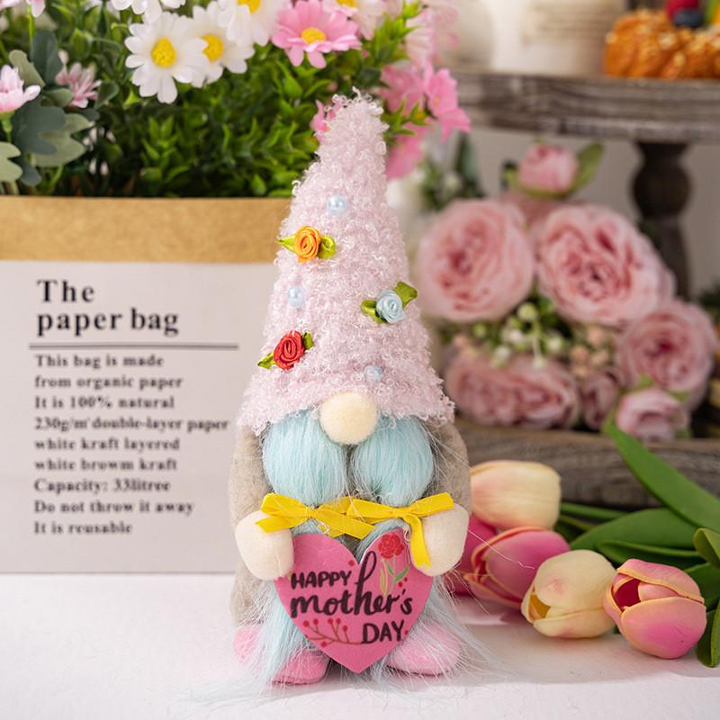 Pink Gnome Delightful Doll With Heart Design For Unique Mothers Day Decor