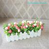 Artificial Flower Set: Wooden Fence & Small Potted Plants for Home Decoration