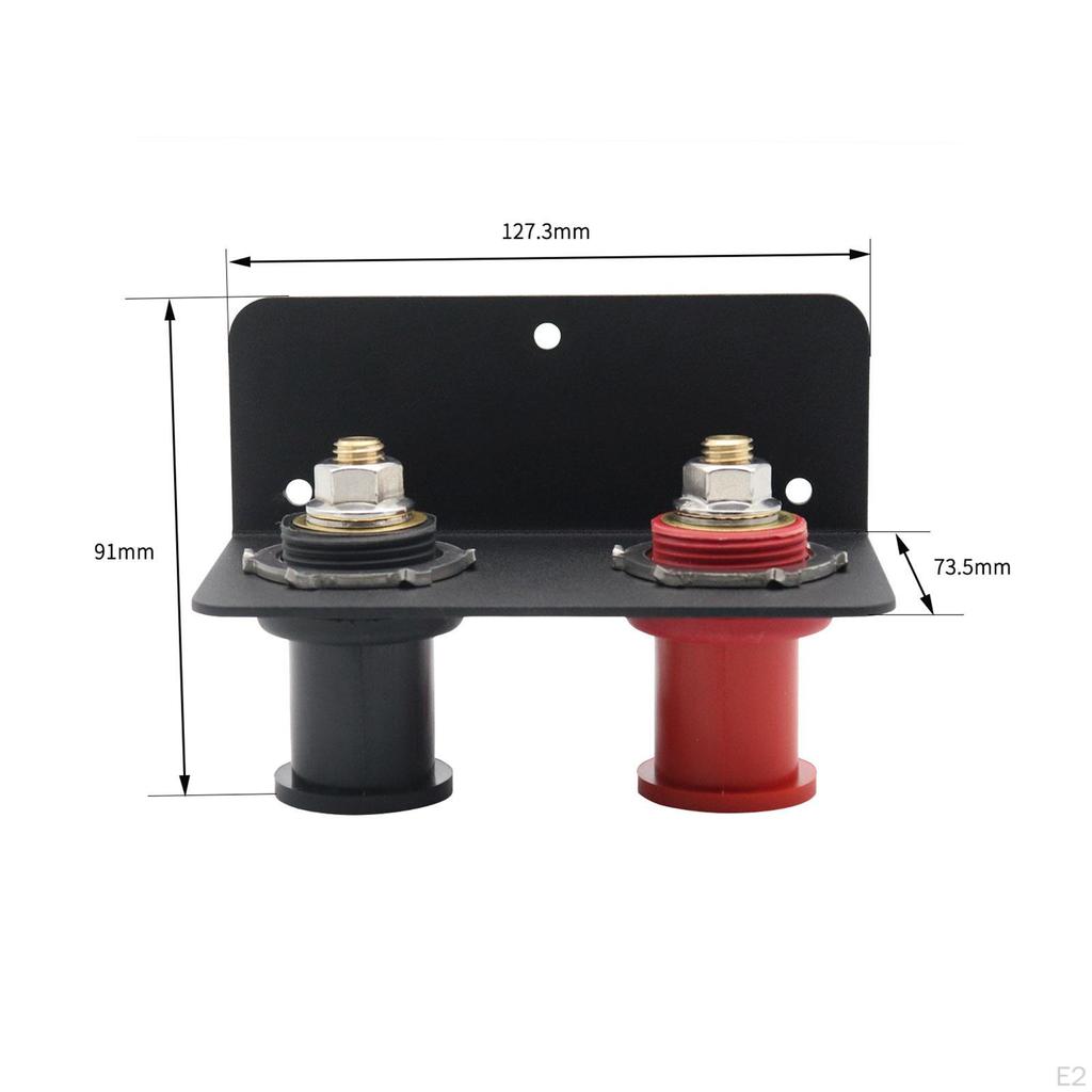 Battery Jump Post with Mounting Bracket Kit Red and Black Cap Practical for Car Boat 3/8" Stud