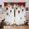 2D platt tryck 2 st Moderiktiga julgardiner Semester Jul3 Digitalt tryckta polyestergardiner Festliga gardiner för