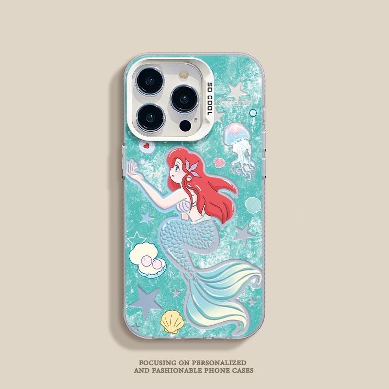 Applicable to Apple 16/15promax mobile phone case iphone14/13 women 12 Xiaomi 11 girlfriend little mermaid