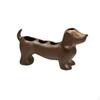 Decorative Ceramic Dog Holder | Compact, Tabletop Storage with Three Openings, for Washroom