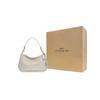 Coach Cary 28 Solid Color Zipper Metal Buckle Classic C Logo Pebble Leather Shoulder Crossbody Bag Large Women Bags White CC437-B4HA