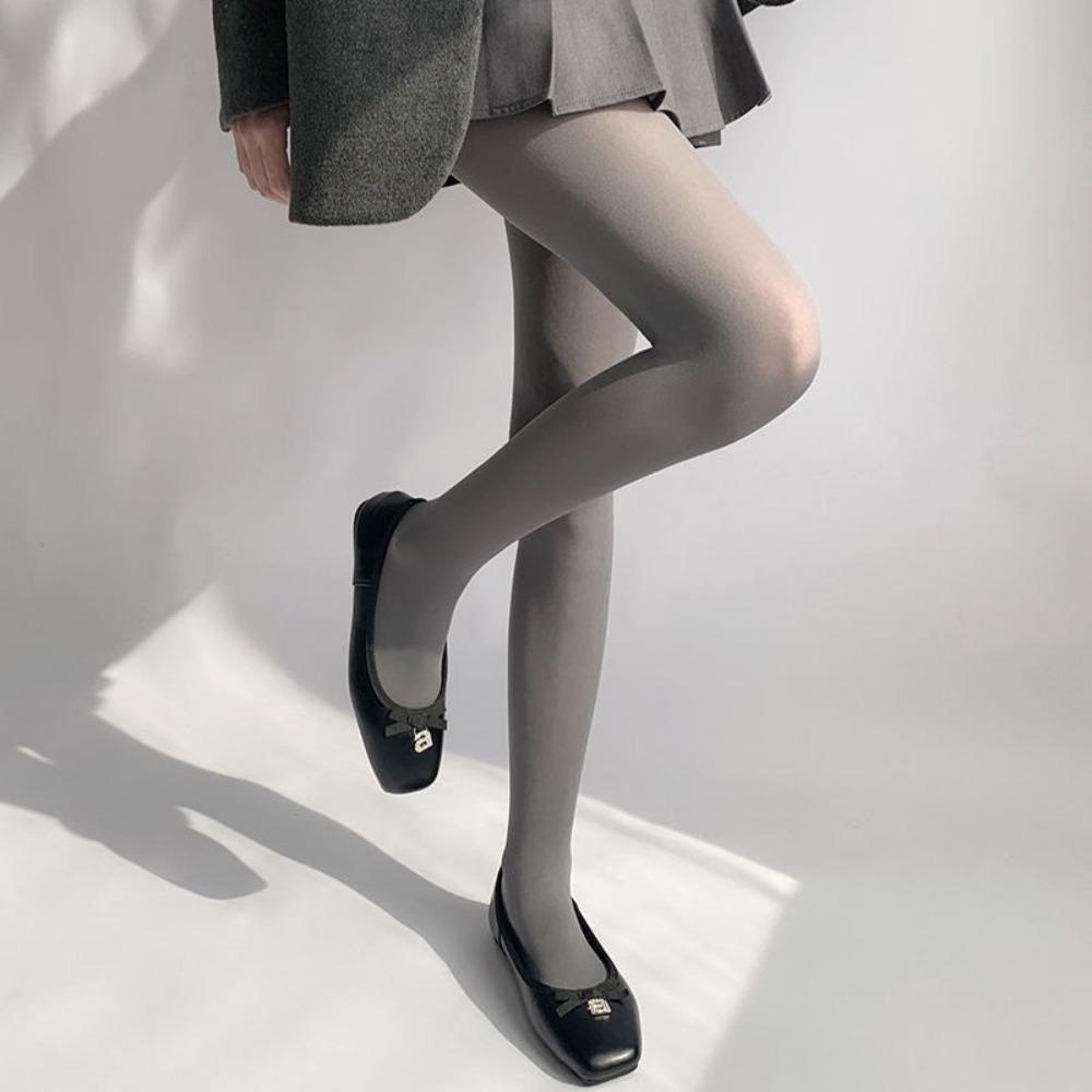 Spring and Autumn Velvet Pantyhose Grey Socks Women's Japanese College Leggings JK Skinny Stockings