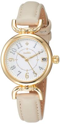 Fieldwork Ibany Analog Watch with Date Leather White Display, Strap, Dial, Women's, Beige, YM001-1