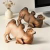 Simulation Camel Model Kneeling Two-humped Camel Figurine Realistic Miniature Animal Collectible Toy Desktop Decoration Ornament