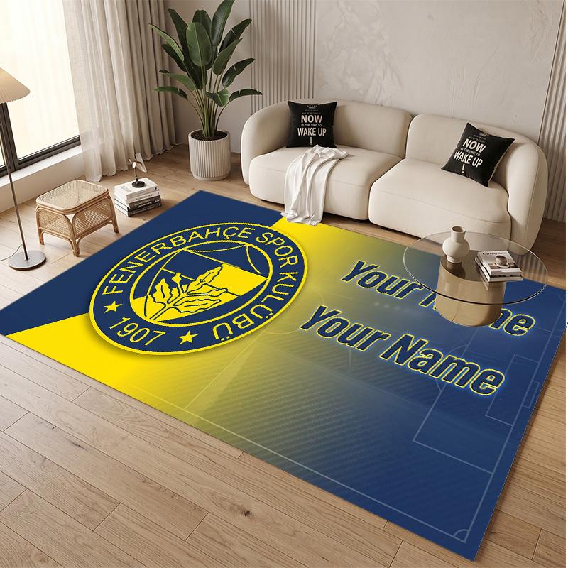 Personalized Crystal Velvet Carpet Fenerbahçe FC Pattern Non Slip Floor Rug