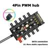 4 Pin PWM Fan HUB Splitter Chassis Cooler Fan PC Strip Control Adapter Socket Temperature Controller Board