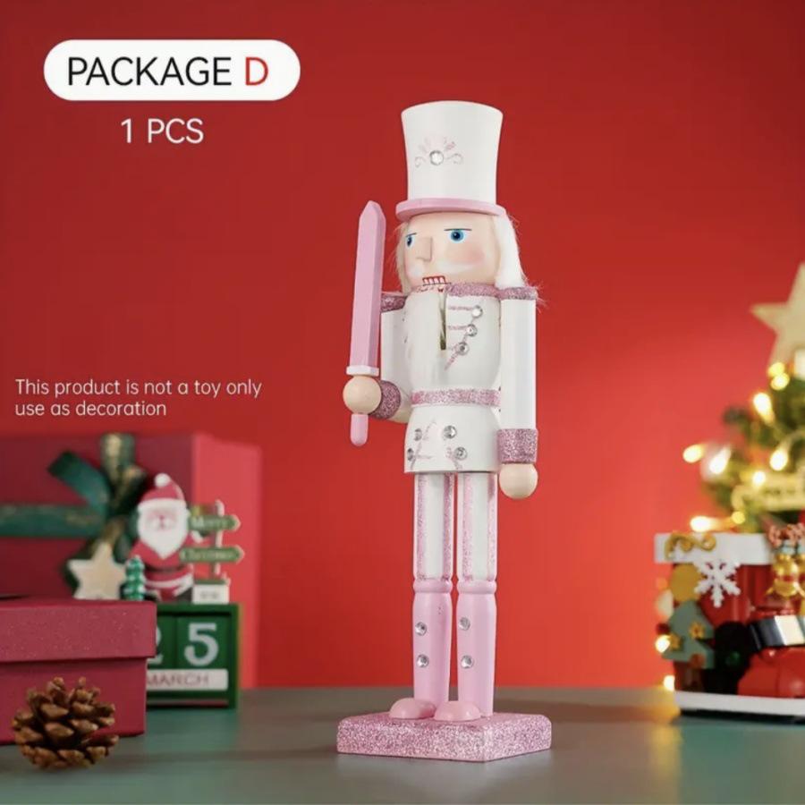 30CM Wooden Nutcracker Ornament for Christmas - Creative Home Decor