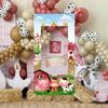 Farm Party Photo Booth Props Background Farm Photography Props Photo Booth for Birthday Baby Shower Party Supplies Backdrop