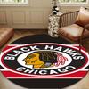 Στρογγυλό Χαλί με Λογότυπο Chicago Blackhawks για Σαλόνι, Υπνοδωμάτιο, Χώρο Παιχνιδιού, Χαλί Καρέκλας, Χαλί Περιοχής, Κυκλικό Χαλί, Μεγάλο Μέγεθος Διακόσμηση Ανεμιστήρα Χριστουγεννιάτικο Δώρο