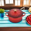 Le Creuset Mini Cocotte Stoneware Star Knob 24 oz Cerise