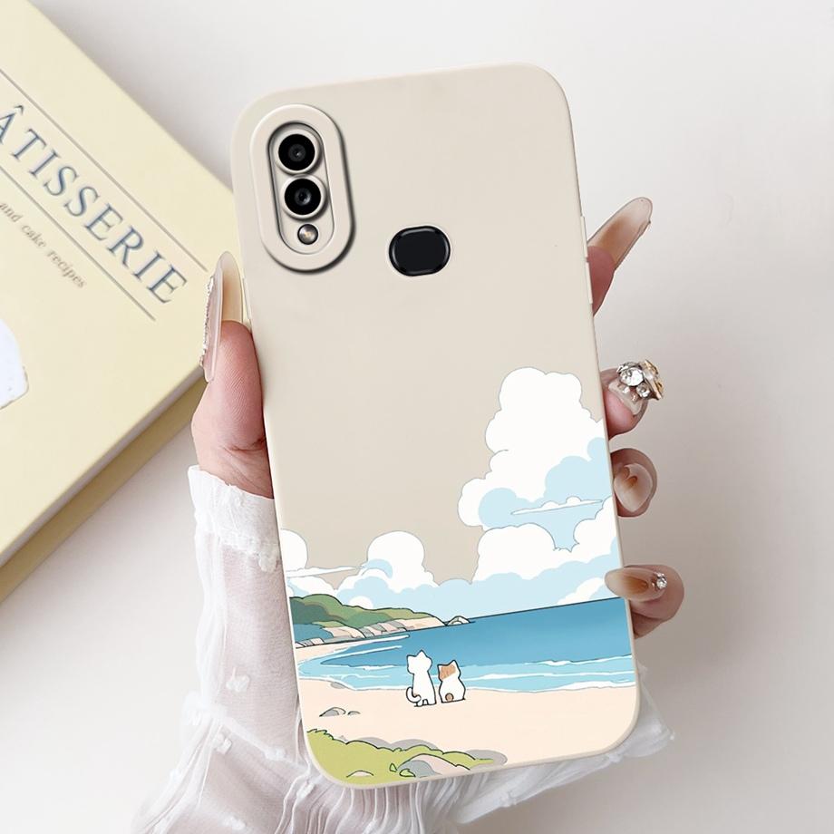 Etui Na Samsung Galaxy A10 A105F A10s A107F Miękki Płynny Silikon Tylna Klapka Na Samsung M01s SM-M017F Etui Królik Kot Panda