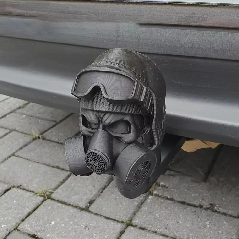 New 3D Printed Tow Bar Ball Cover Steel Helmet Rustproof Trailer Hook Cover PLA Gas Mask Trailer Hook Ball Cover