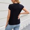Women's Casual Drilling Short Sleeve Slimming Top