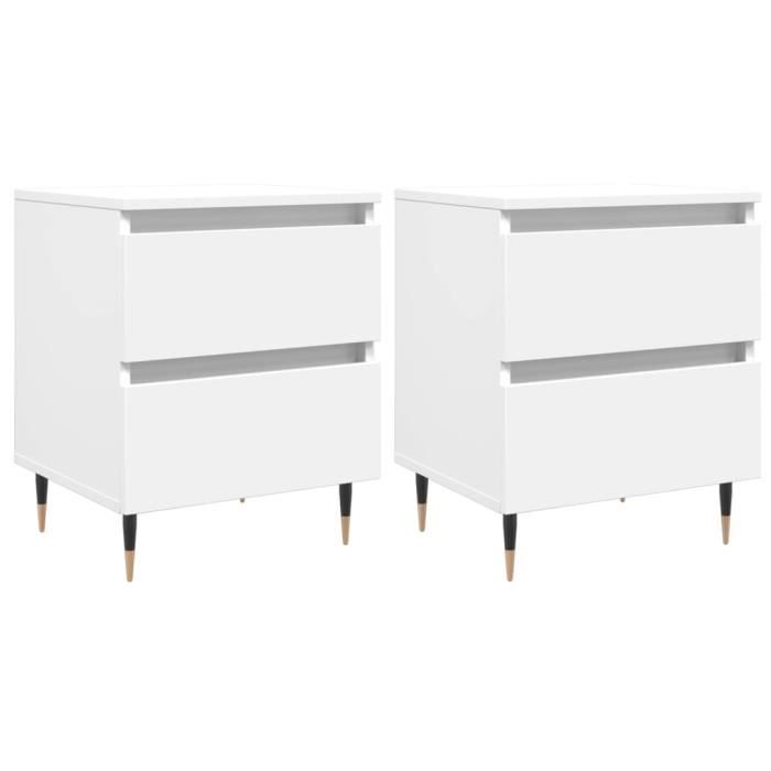 VidaXL Tables de chevet 2 pcs blanc 40x35x50 cm bois d’ingénierie 826861