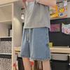 Men's Trendy Wide-Leg Denim Slit Shorts - Summer Thin Straight-Leg Mid-Length Loose-Fit High Street Fashion.