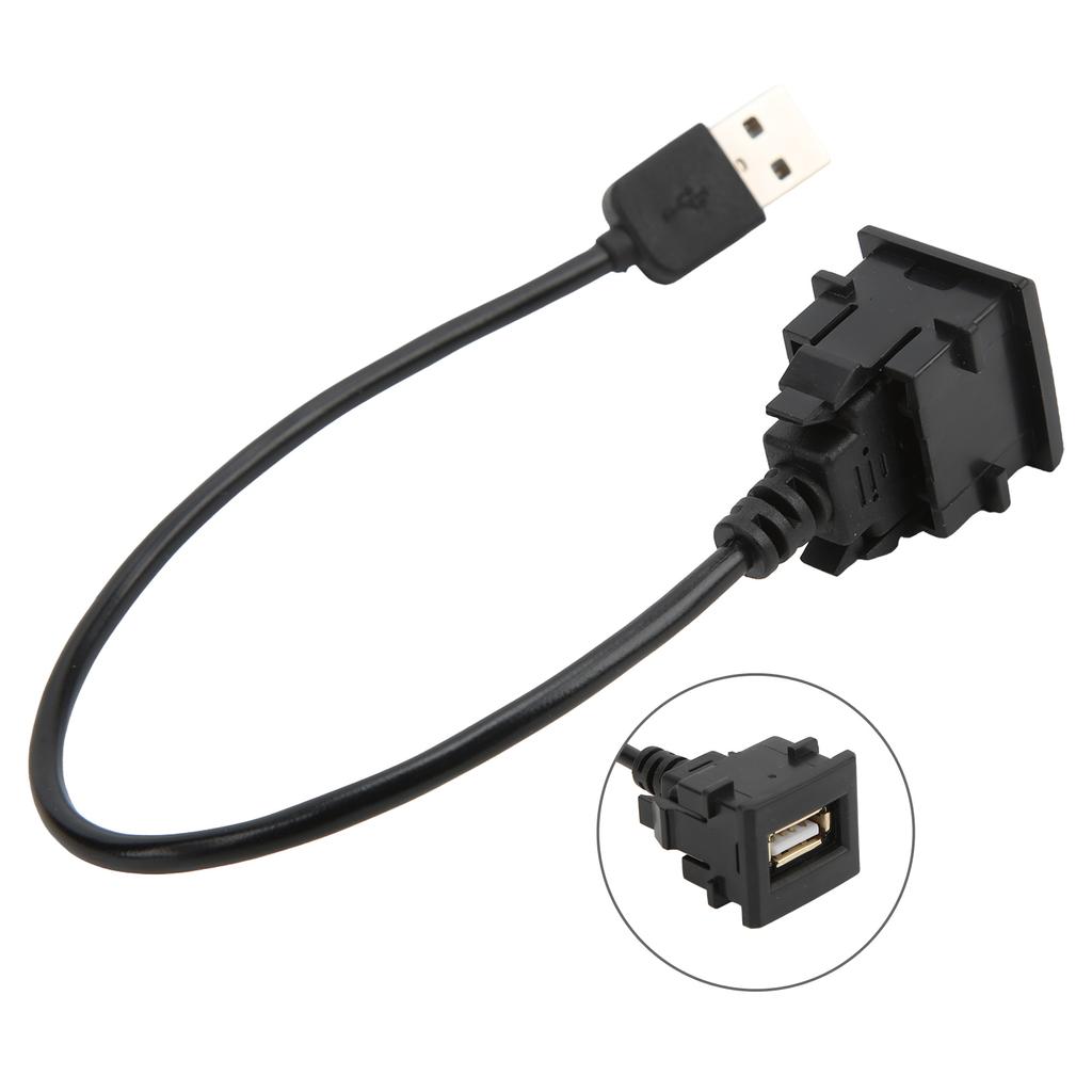 Car Wire USB Outlet Extension Male To Female Multiple Protection 12V‑30V Input Replacement for Camry Prius
