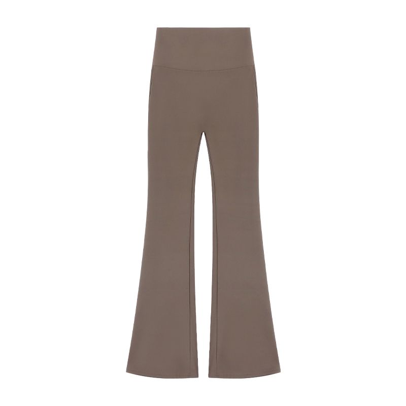 

Gray Summer High Waist Slim Looking Sexy Bootleg Pants Dark Curry 2XL (Long)