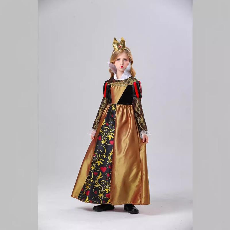 New Dream Wonderland Peach Heart Queen Dress Retro Court Dress Halloween Poison Queen Girls Dress