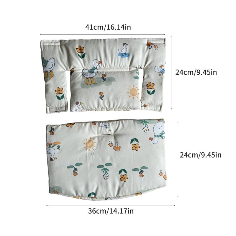 Breathable Cotton Infant Seat Cushion & Back Support Pad Set for Secure Nonslip Fit and Ergonomic Support Cushion