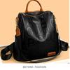 Embossed Letter Convertible Backpack For Women Color Block Casual Commuter Bag