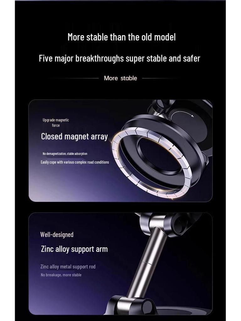 Foldable Suction Cup Car Mount & Magnetic Phone Holder