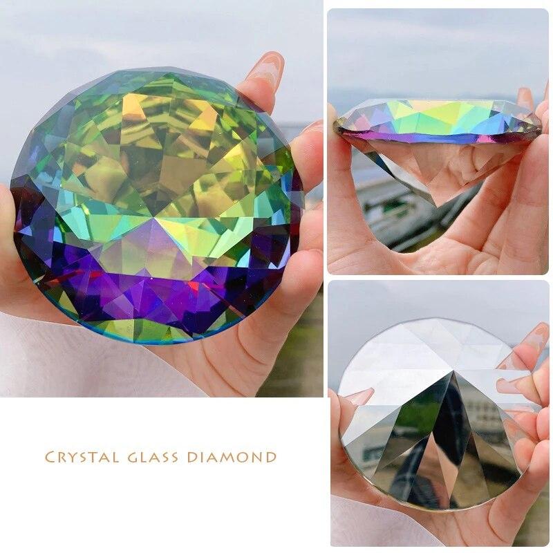 

80 мм голографическое хрустальное стекло для дизайна ногтей, ручная модель, украшение для съемки, реквизит для показа ногтей, инструмент для маникюра в салоне разноцветный
