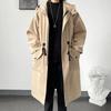 Spring Autumn Windbreaker Fashion Men Mid-length Casual Hooded Coat Men Daily High Street Overcoat Male Clothes