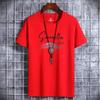 Men's 100% pure cotton summer loose and comfortable casual shopping fashion print large round neck short sleeved T-shirt top