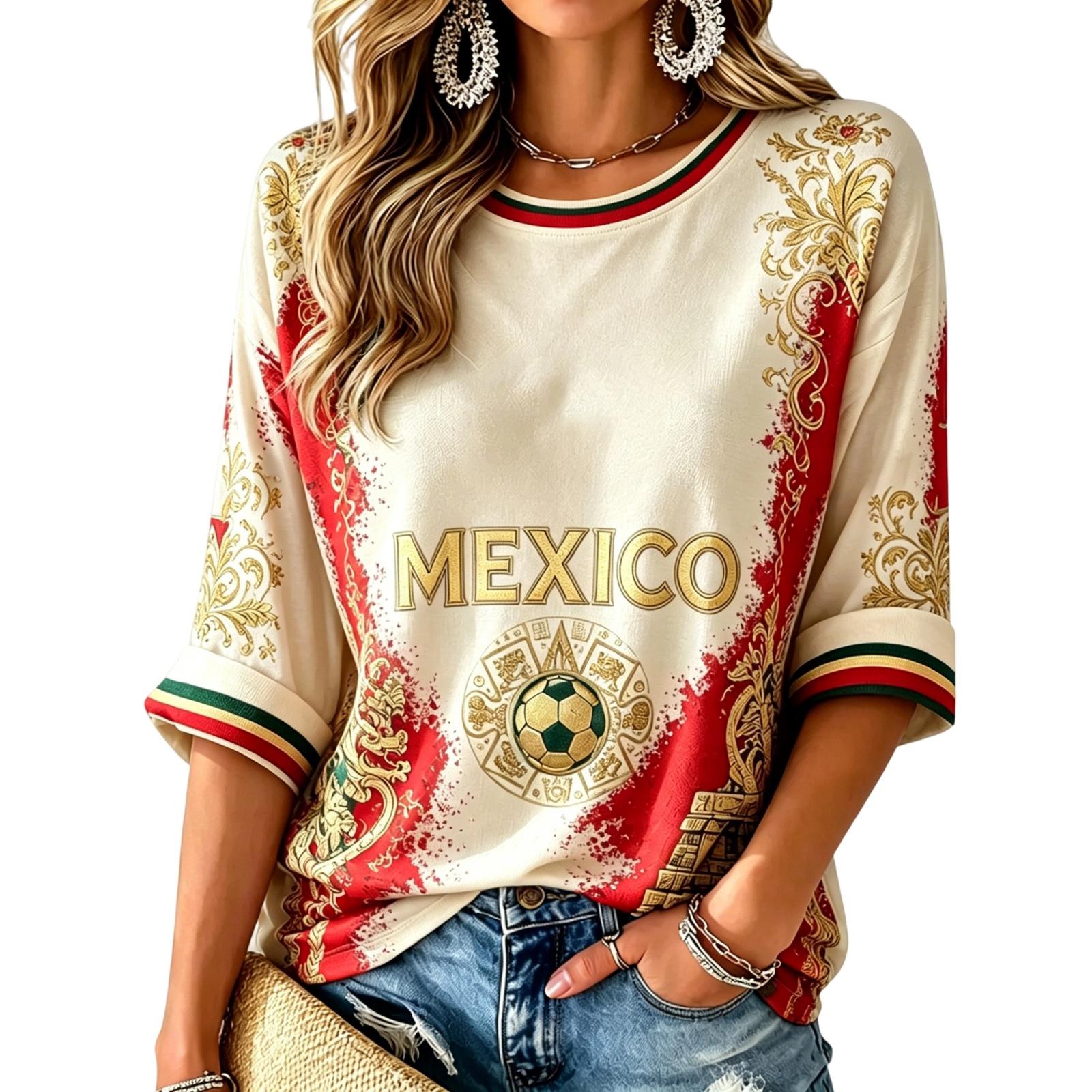 Women s V-Neck Printed Lightweight Blouse for Spring and Summer L